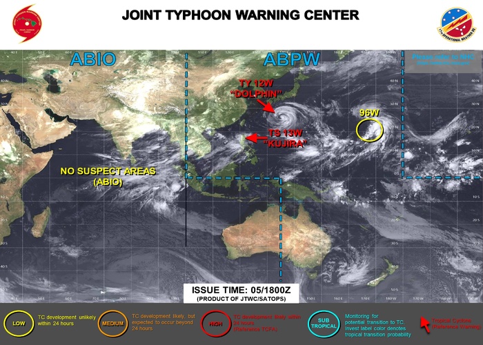 JTWC IS ISSUING 6 HOURLY WARNINGS AND 3 HOURLY SATELLITE BULLETINS ON 12W AND ON 13W.