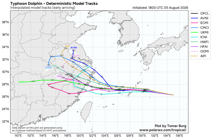 WESTERN PACIFIC: TY 12W(DOLPHIN) down from CAT4 US to CAT 1 in 36h, gradually approaching OKINAWA/TS 13W(KUJIRA)/Invest 96W//05@2200 UTC