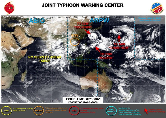 JTWC IS ISSUING 6 HOURLY WARNINGS AND 3 HOURLY SATELLITE BULLETINS ON 12W AND ON 14W.
