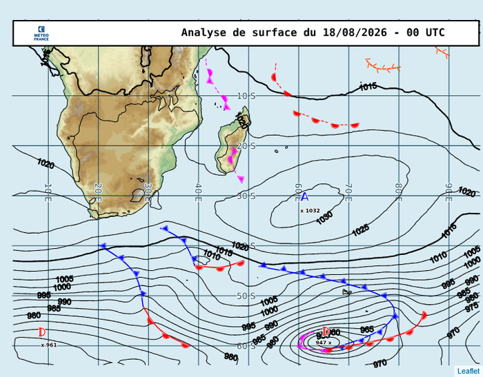 REUNION: données climatologiques du 18/08/2026