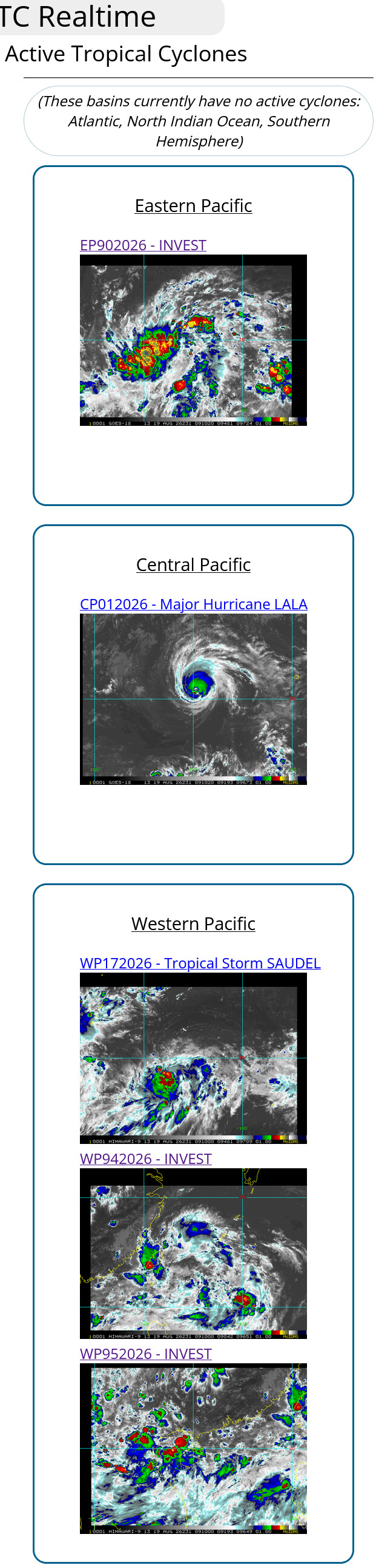 WESTERN PACIFIC: TS 17W(SAUDEL) to reach Typhoon Intensity within 48h/Invests 94W,95W,96W/CENTRAL PACIFIC: HU 01C(LALA) peaks at CAT 4 US//19@1015 UTC
