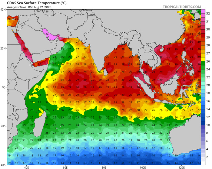 MAURICE: données climatologiques du 21/08/2026