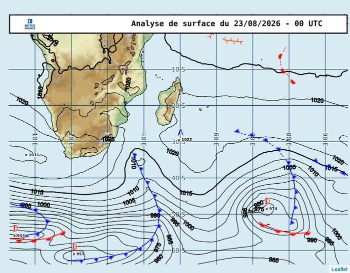 REUNION: données climatologiques du 23/08/2026