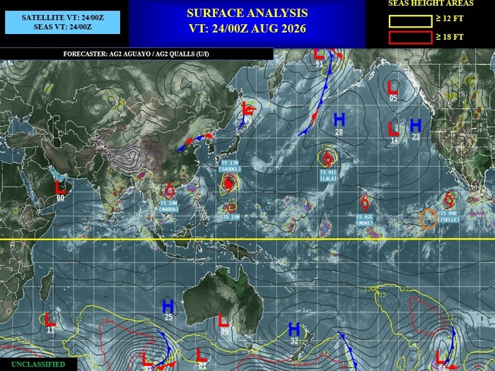 WESTERN PACIFIC: TY 17W(SAUDEL) CAT 3 US failed to reach STY Intensity,to track close North of OKINAWA by 36h/TS 18W(NARRA)/TD 19W(ATSANI)/98W/CPA:TS 01C(LALA)/TS 02C(MOKE)//EPA:TS 09E(ISELLE)/91E/ATL:95L//24@1100UTC WESTERN PACIFIC: TY 17W(SAUDEL) CAT 3 US failed to reach STY Intensity,to track close North of OKINAWA by 36h/TS 18W(NARRA)/TD 19W(ATSANI)/98W/CPA:TS 01C(LALA)/TS 02C(MOKE)//EPA:TS 09E(ISELLE)/91E/ATL:95L//24@1100UTC