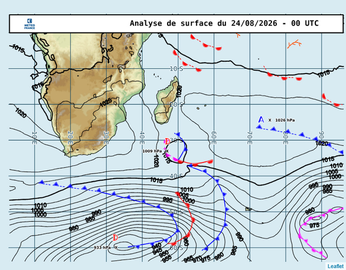 REUNION: données climatologiques du 24/08/2026