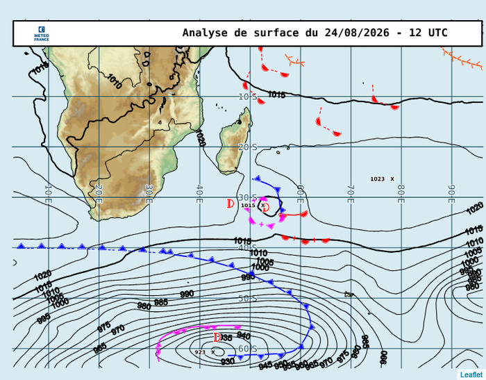 REUNION: données climatologiques du 24/08/2026