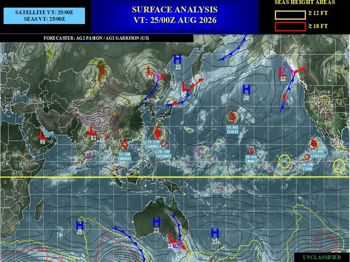 ILES SOEURS: Maurice/Réunion/Rodrigues/Agaléga/Tromelin: relevés climatologiques du 25/08/26