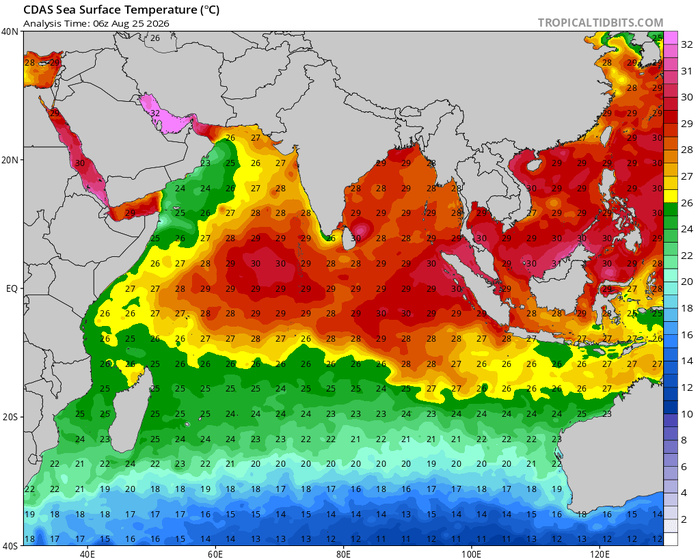 ILES SOEURS: Maurice/Réunion/Rodrigues/Agaléga/Tromelin: relevés climatologiques du 25/08/26