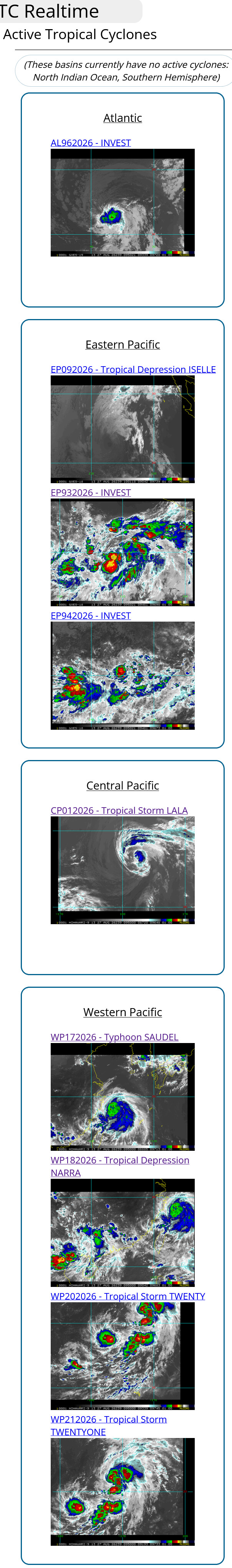 WESTERN PACIFIC: TY 17W(SAUDEL)CAT 1 US to make landfall over Eastern CHINA before 24 hours/TS 20W/TS 21W(ETAU)/CPA:TS 01C(LALA) still there/EPA:09E(ISELLE)/93E/94E/ATL:96L//27@1100 UTC