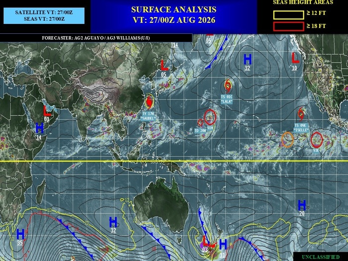 WESTERN PACIFIC: TY 17W(SAUDEL)CAT 1 US to make landfall over Eastern CHINA before 24 hours/TS 20W/TS 21W(ETAU)/CPA:TS 01C(LALA) still there/EPA:09E(ISELLE)/93E/94E/ATL:96L//27@1100 UTC WESTERN PACIFIC: TY 17W(SAUDEL)CAT 1 US to make landfall over Eastern CHINA before 24 hours/TS 20W/TS 21W(ETAU)/CPA:TS 01C(LALA) still there/EPA:09E(ISELLE)/93E/94E/ATL:96L//27@1100 UTC