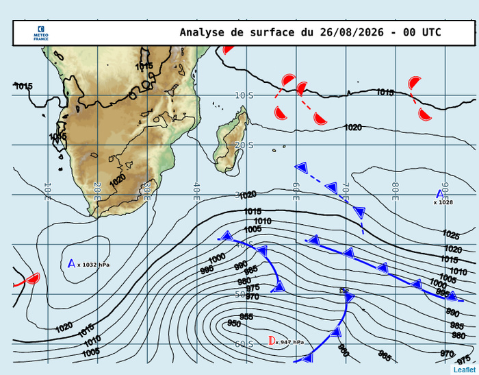 ILES SOEURS: Maurice/Réunion/Rodrigues/Agaléga/Tromelin: relevés climatologiques du 26/08/26 ILES SOEURS: Maurice/Réunion/Rodrigues/Agaléga/Tromelin: relevés climatologiques du 26/08/26