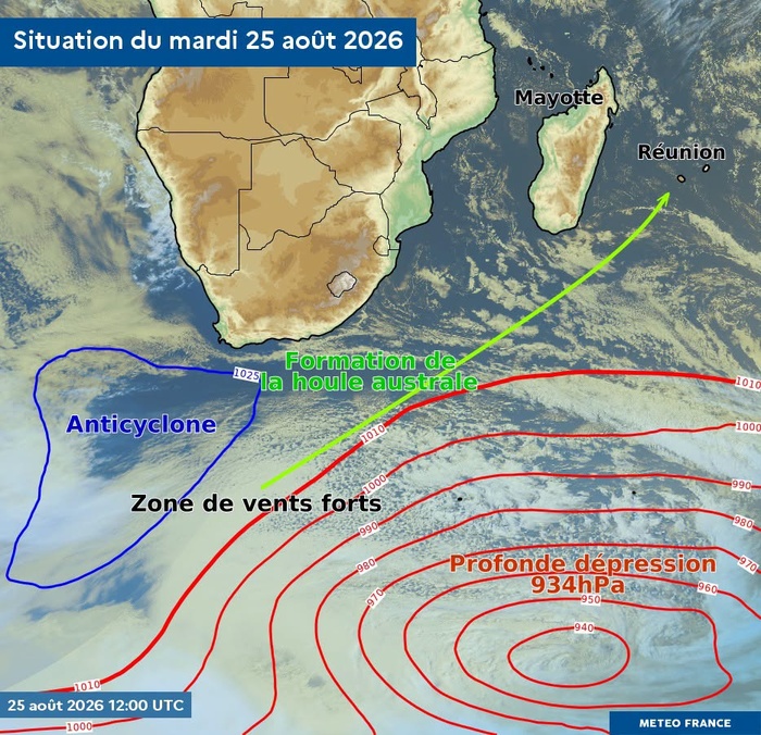 ILES SOEURS: Maurice/Réunion/Rodrigues/Agaléga/Tromelin: relevés climatologiques du 26/08/26