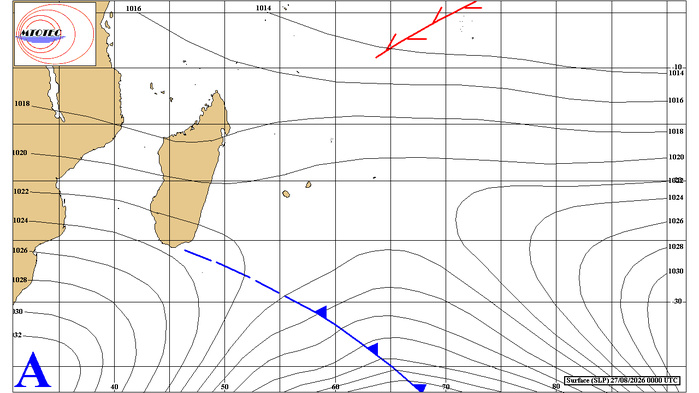ILES SOEURS: Maurice/Réunion/Rodrigues/Agaléga/Tromelin: relevés climatologiques du 27/08/26