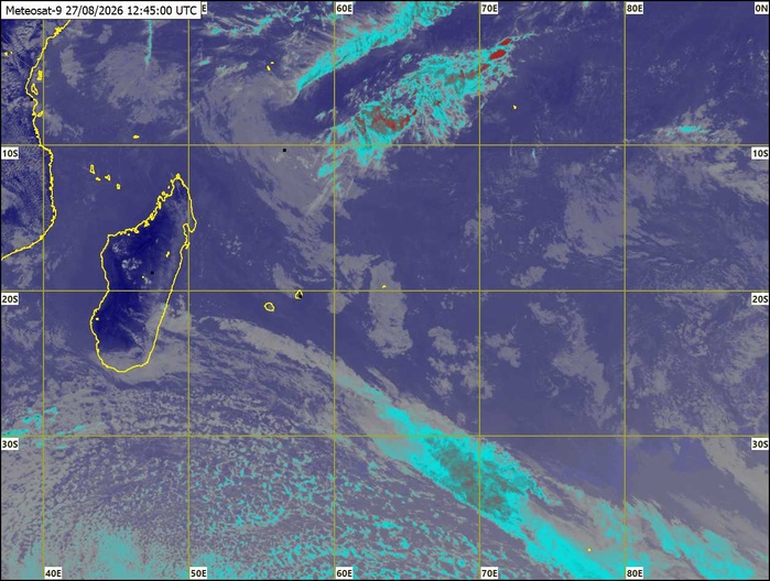 ILES SOEURS: Maurice/Réunion/Rodrigues/Agaléga/Tromelin: relevés climatologiques du 27/08/26
