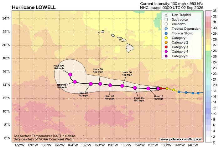 EASTERN PACIFIC: HU 11E(KARINA) CAT 4 US, SAR displays 120kt sustained winds/CENTRAL PACIFIC:HU 12E(LOWEL) CAT 3 intensifying//0902 0600UTC EASTERN PACIFIC: HU 11E(KARINA) CAT 4 US, SAR displays 120kt sustained winds/CENTRAL PACIFIC:HU 12E(LOWEL) CAT 3 intensifying//0902 0600UTC