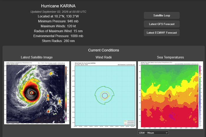 EASTERN PACIFIC: HU 11E(KARINA) CAT 4 US, SAR displays 120kt sustained winds/CENTRAL PACIFIC:HU 12E(LOWEL) CAT 3 intensifying//0902 0600UTC