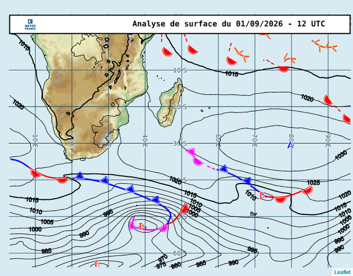 ILES SOEURS: Maurice/Réunion/Rodrigues/Agaléga/Tromelin: relevés climatologiques du 01/09/26