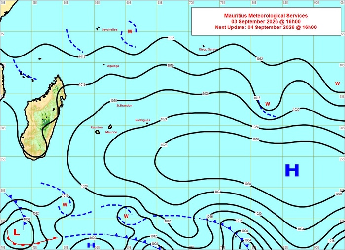 ILES SOEURS: Maurice/Réunion/Rodrigues/Agaléga/Tromelin: relevés climatologiques du 03/09/26 ILES SOEURS: Maurice/Réunion/Rodrigues/Agaléga/Tromelin: relevés climatologiques du 03/09/26
