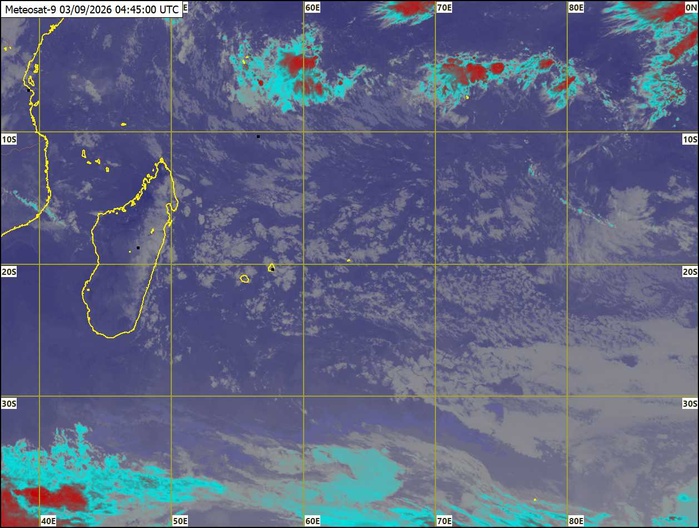 ILES SOEURS: Maurice/Réunion/Rodrigues/Agaléga/Tromelin: relevés climatologiques du 03/09/26