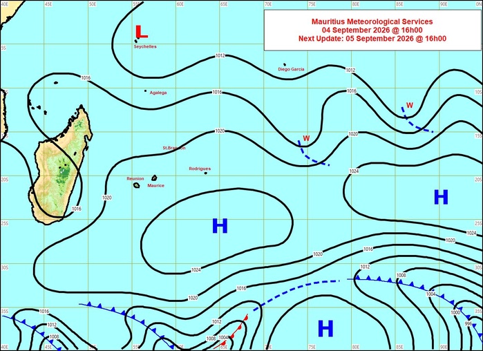 ILES SOEURS: Maurice/Réunion/Rodrigues/Agaléga/Tromelin: relevés climatologiques du 04/09/26 ILES SOEURS: Maurice/Réunion/Rodrigues/Agaléga/Tromelin: relevés climatologiques du 04/09/26