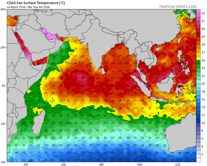 ILES SOEURS: Maurice/Réunion/Rodrigues/Agaléga/Tromelin: relevés climatologiques du 04/09/26
