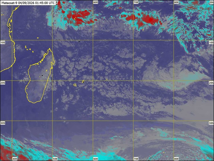 ILES SOEURS: Maurice/Réunion/Rodrigues/Agaléga/Tromelin: relevés climatologiques du 04/09/26