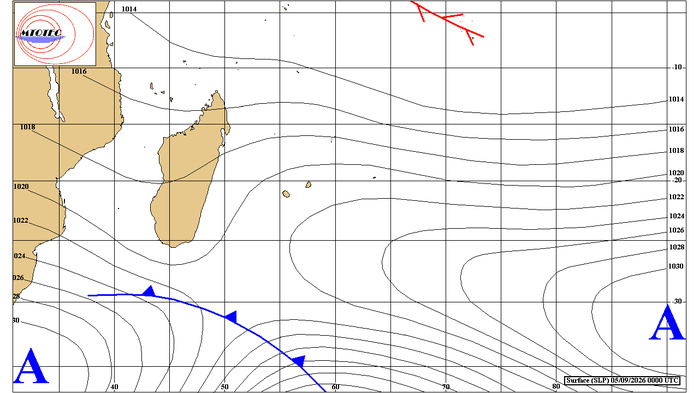 ILES SOEURS: Maurice/Réunion/Rodrigues/Agaléga/Tromelin: relevés climatologiques du 05/09/26