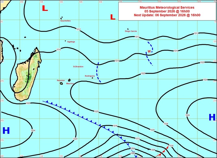 ILES SOEURS: Maurice/Réunion/Rodrigues/Agaléga/Tromelin: relevés climatologiques du 05/09/26