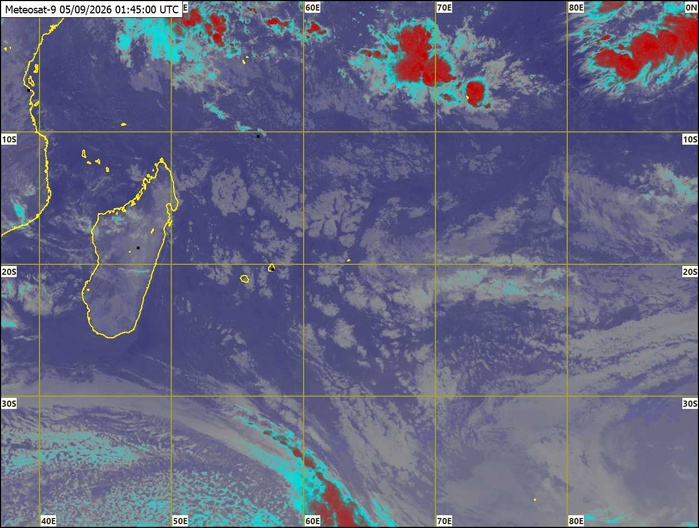 ILES SOEURS: Maurice/Réunion/Rodrigues/Agaléga/Tromelin: relevés climatologiques du 05/09/26