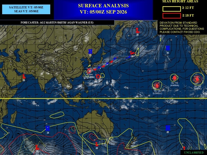 ILES SOEURS: Maurice/Réunion/Rodrigues/Agaléga/Tromelin: relevés climatologiques du 05/09/26