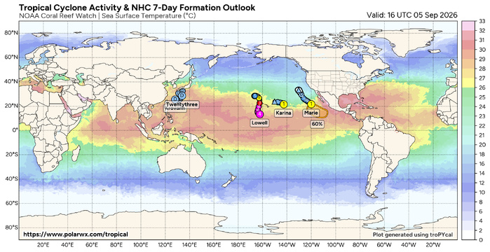ILES SOEURS: Maurice/Réunion/Rodrigues/Agaléga/Tromelin: relevés climatologiques du 05/09/26