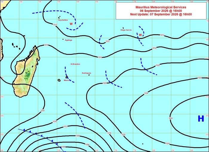 ILES SOEURS: Maurice/Réunion/Rodrigues/Agaléga/Tromelin: relevés climatologiques du 06/09/26 ILES SOEURS: Maurice/Réunion/Rodrigues/Agaléga/Tromelin: relevés climatologiques du 06/09/26