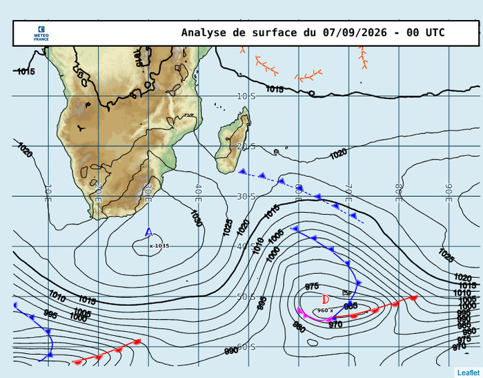 ILES SOEURS: Maurice/Réunion/Rodrigues/Agaléga/Tromelin: relevés climatologiques du 07/09/26