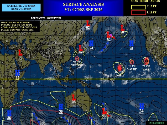 ILES SOEURS: Maurice/Réunion/Rodrigues/Agaléga/Tromelin: relevés climatologiques du 07/09/26