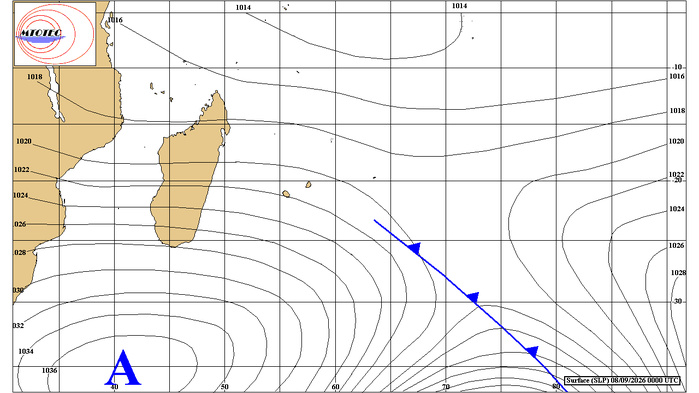 ILES SOEURS: Maurice/Réunion/Rodrigues/Agaléga/Tromelin: relevés climatologiques du 08/09/26