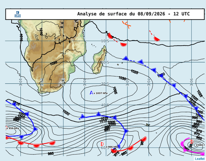 ILES SOEURS: Maurice/Réunion/Rodrigues/Agaléga/Tromelin: relevés climatologiques du 08/09/26 ILES SOEURS: Maurice/Réunion/Rodrigues/Agaléga/Tromelin: relevés climatologiques du 08/09/26