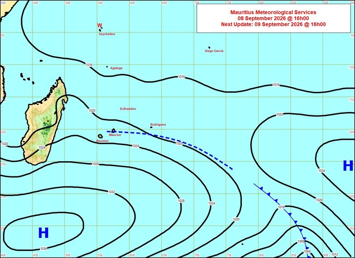 ILES SOEURS: Maurice/Réunion/Rodrigues/Agaléga/Tromelin: relevés climatologiques du 08/09/26