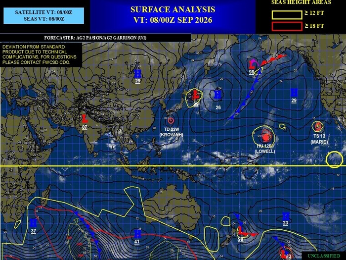 ILES SOEURS: Maurice/Réunion/Rodrigues/Agaléga/Tromelin: relevés climatologiques du 08/09/26