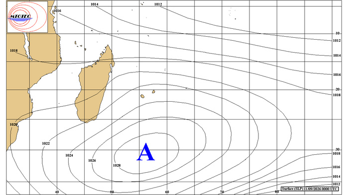 ILES SOEURS: Maurice/Réunion/Rodrigues/Agaléga/Tromelin: relevés climatologiques du 11/09/26