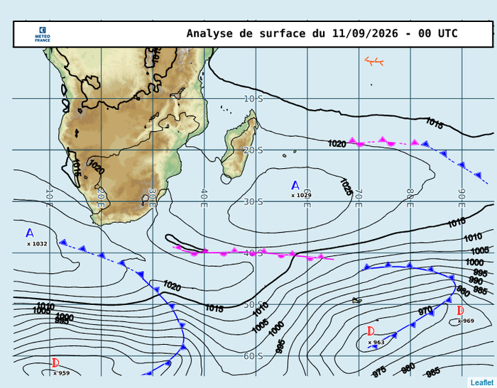 ILES SOEURS: Maurice/Réunion/Rodrigues/Agaléga/Tromelin: relevés climatologiques du 11/09/26 ILES SOEURS: Maurice/Réunion/Rodrigues/Agaléga/Tromelin: relevés climatologiques du 11/09/26
