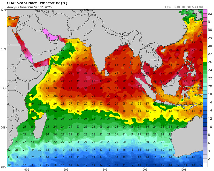 ILES SOEURS: Maurice/Réunion/Rodrigues/Agaléga/Tromelin: relevés climatologiques du 11/09/26