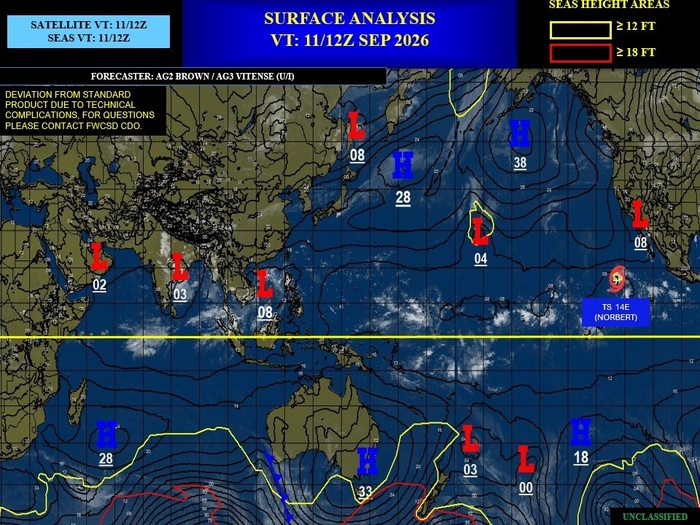 ILES SOEURS: Maurice/Réunion/Rodrigues/Agaléga/Tromelin: relevés climatologiques du 11/09/26