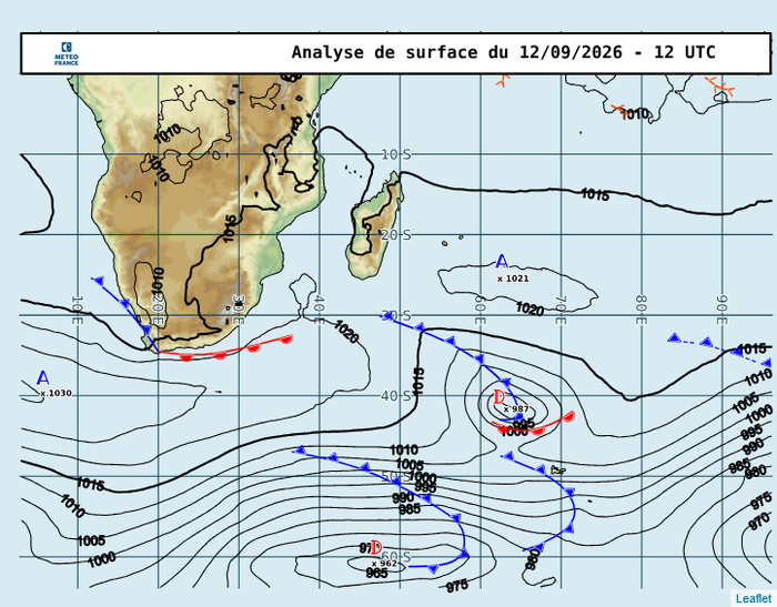 ILES SOEURS: Maurice/Réunion/Rodrigues/Agaléga/Tromelin: relevés climatologiques du 12/09/26 ILES SOEURS: Maurice/Réunion/Rodrigues/Agaléga/Tromelin: relevés climatologiques du 12/09/26