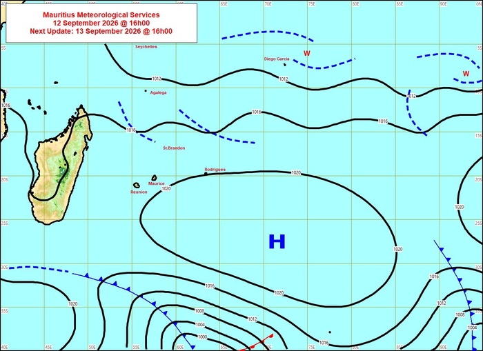 ILES SOEURS: Maurice/Réunion/Rodrigues/Agaléga/Tromelin: relevés climatologiques du 12/09/26