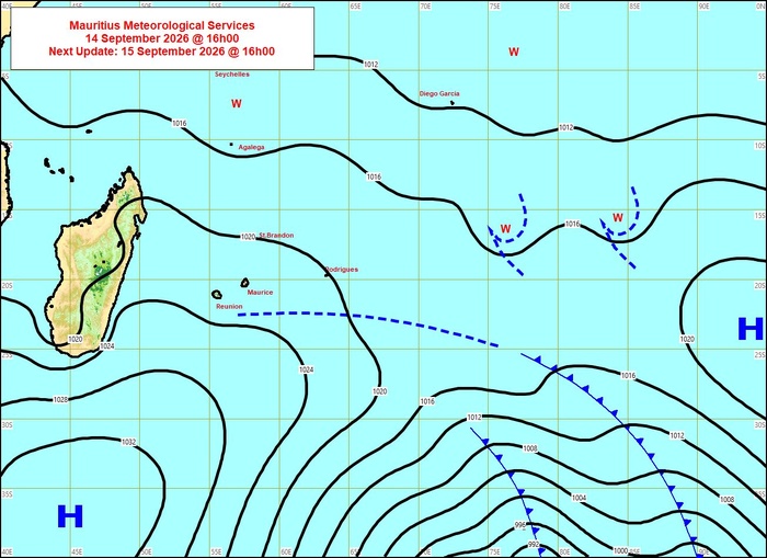 ILES SOEURS: Maurice/Réunion/Rodrigues/Agaléga/Tromelin: relevés & analyses climatologiques du 14/09/26