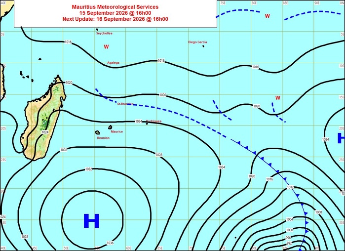 ILES SOEURS: Maurice/Réunion/Rodrigues/Agaléga/Tromelin: relevés & analyses climatologiques du 15/09/26