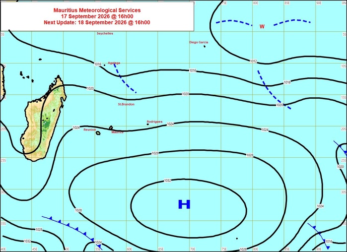 ILES SOEURS: Maurice/Réunion/Rodrigues/Agaléga/Tromelin: relevés & analyses climatologiques du 17/09/26