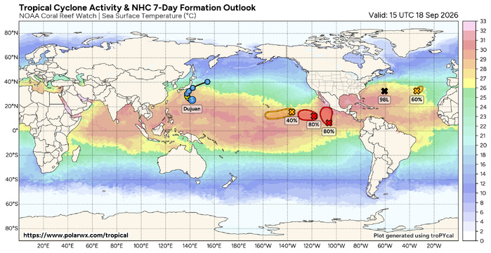 ILES SOEURS: Maurice/Réunion/Rodrigues/Agaléga/Tromelin: relevés & analyses climatologiques du 18/09/26