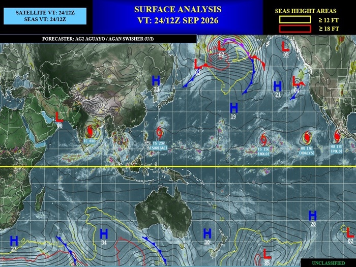 ILES SOEURS: Maurice/Réunion: tendances météo des prochaines du 24/09/26 + 36h 