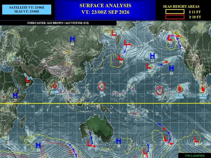 ILES SOEURS: Maurice/Réunion/Rodrigues/Agaléga/Tromelin: relevés & analyses climatologiques du 23/09/26